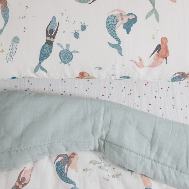 Toddler Cotton Muslin 3-Piece Bedding Set, Mermaids - Duvet Sets - 4