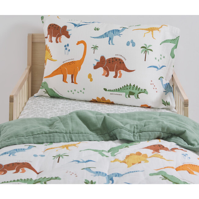 Toddler Cotton Muslin 3-Piece Bedding Set, Dino Names - Duvet Sets - 6