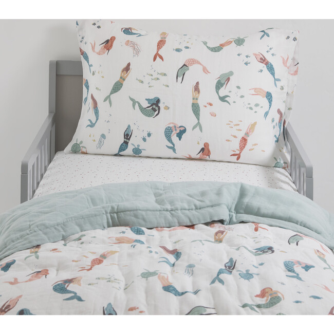 Toddler Cotton Muslin 3-Piece Bedding Set, Mermaids - Duvet Sets - 6