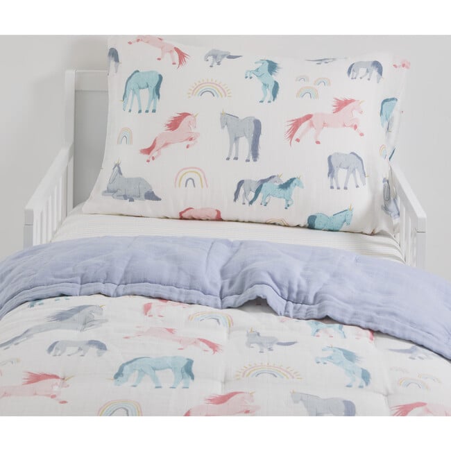 Toddler Cotton Muslin 3-Piece Bedding Set, Unicorns - Duvet Sets - 6