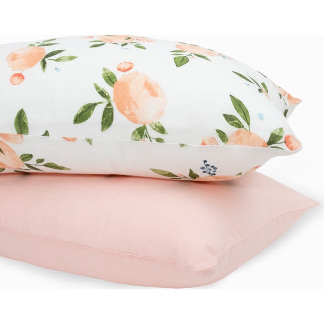 Cotton Muslin Pillowcase, Watercolor Roses (Pack Of 2) - Sheets - 2