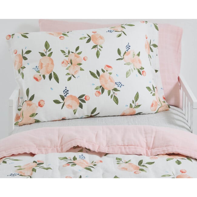 Cotton Muslin Pillowcase, Watercolor Roses (Pack Of 2) - Sheets - 3