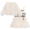 Baby Mesh Tulle Smock Dress & Cardigan 2-Piece Set, Off-White - Dresses - 1 - thumbnail