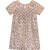 Diamond Sequin Short Sleeve Dress, Copper - Dresses - 2