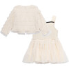 Baby Mesh Tulle Smock Dress & Cardigan 2-Piece Set, Off-White - Dresses - 2