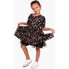 Infinity Floral Vine Puff Sleeve Woven Dress, Black - Dresses - 4