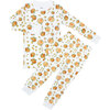 Candy Corn + Pumpkin Pajama Set, Orange - Pajamas - 1 - thumbnail