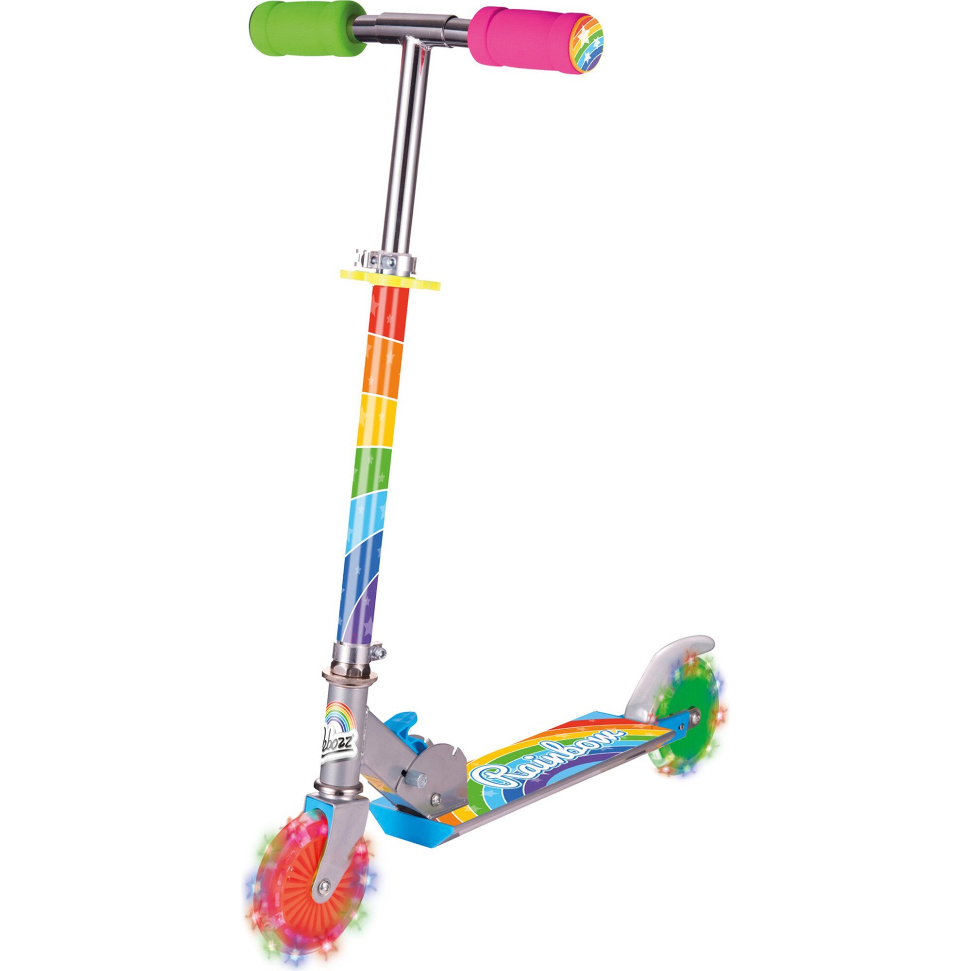 Ozbozz Rainbow Foldalbe Scooter - Light UP Wheels - One for