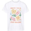 Floral Dreams Vintage-Washed Rib Knit Crew Neck Print T-Shirt, White - T-Shirts - 1 - thumbnail