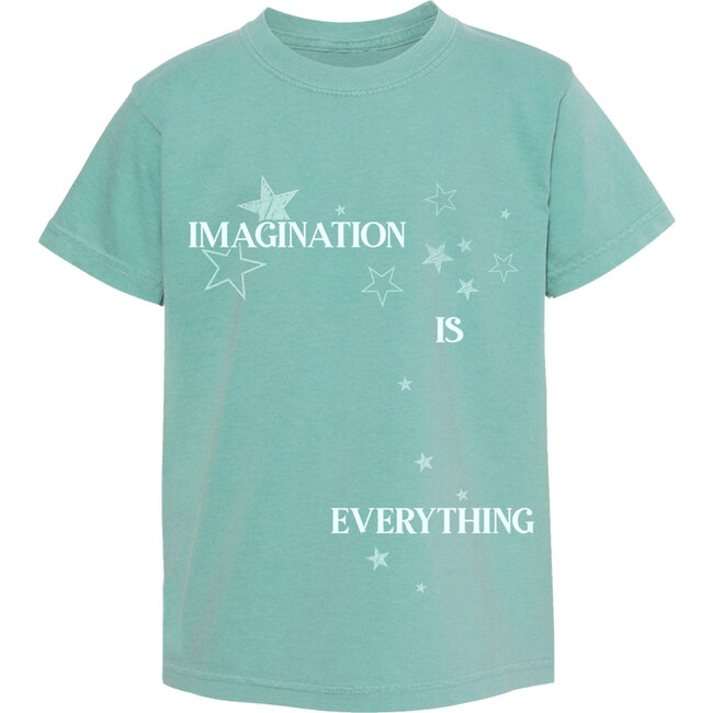 Imagination Vintage-Washed Print Rib Knit T-Shirt, Turquoise