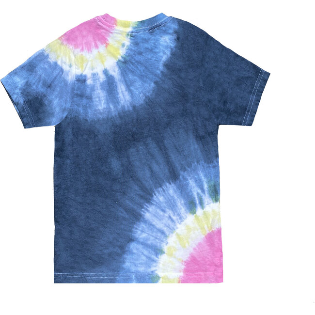 Fun Tie-Dye Print Rib Knit Crew Neck T-Shirt, Navy - T-Shirts - 2