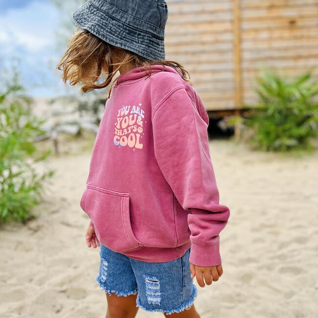 Cool Washed Print Fleece Hoodie, Pink - Sweatshirts - 3