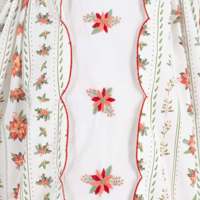 Poinsettia Girl Bubble, White - Onesies - 3