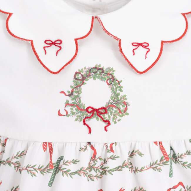 Wreath Girl Bubble, White - Onesies - 3