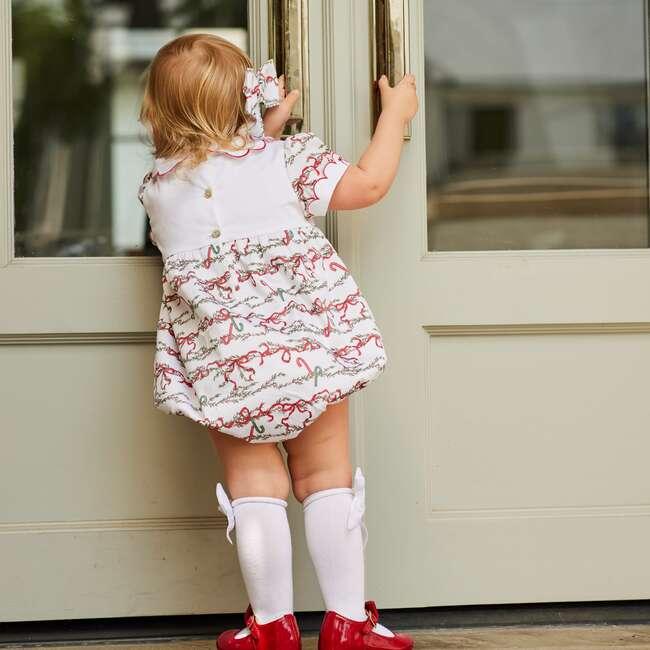 Wreath Girl Bubble, White - Onesies - 4
