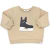 Hockey Skates Applique Brooklyn Boxy Sweatshirt, Oat - Sweatshirts - 1 - thumbnail