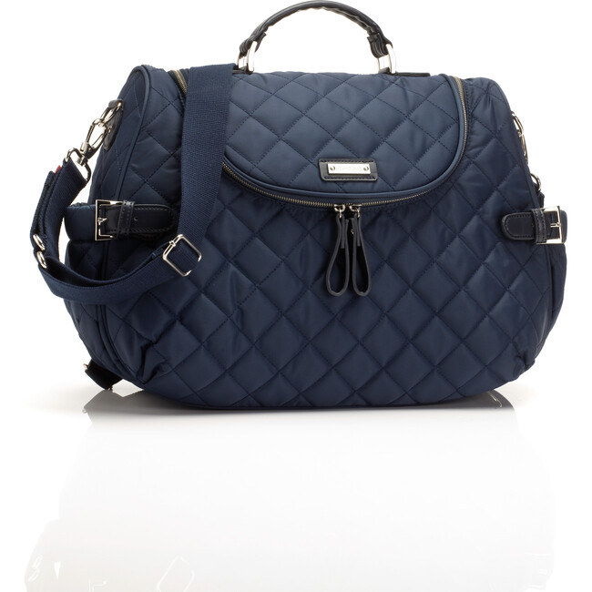 Poppy Convertible Backpack, Navy Quilted - Diaper Bags - 1