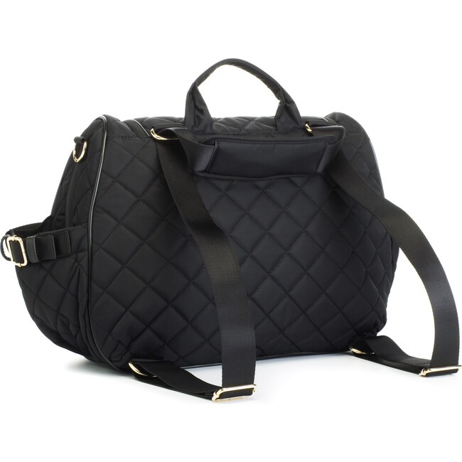 Poppy Convertible Backpack, Black Quilted - Diaper Bags - 5