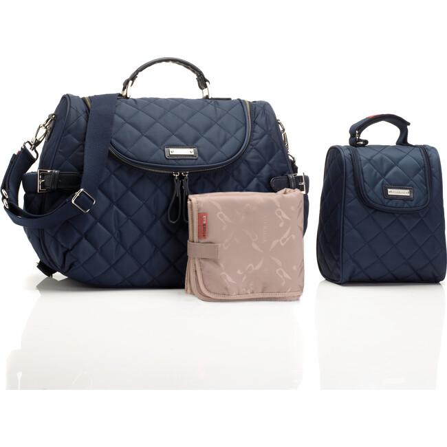Poppy Convertible Backpack, Navy Quilted - Diaper Bags - 4