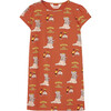 Babar x The Animals Observatory Elephants Wedding Flamingo Kids Dress, Orange - Dresses - 1 - thumbnail