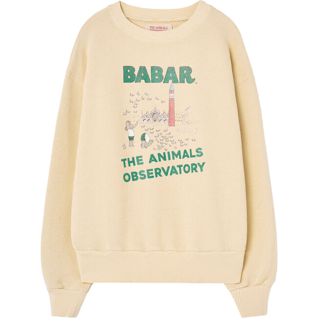 Babar x The Animals Observatory Elephant Yoga Bear Kids Sweatshirt, Ecru
