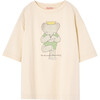Babar x The Animals Observatory Elephant Yoga Crown Rooster Oversize Kids T-Shirt, Ecru - T-Shirts - 1 - thumbnail