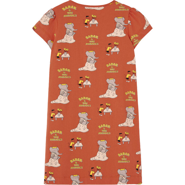 Babar x The Animals Observatory Elephants Wedding Flamingo Kids Dress, Orange - Dresses - 2