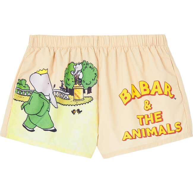Babar x The Animals Observatory Elephant Park Puppy Kids Swimsuit, Ecru