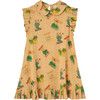 Babar x The Animals Observatory Mix Elephants Giraffe Kids Dress, Brown - Dresses - 1 - thumbnail