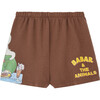 Babar x The Animals Observatory Elephant Food Clam Kids Pants, Brown - Pants - 1 - thumbnail