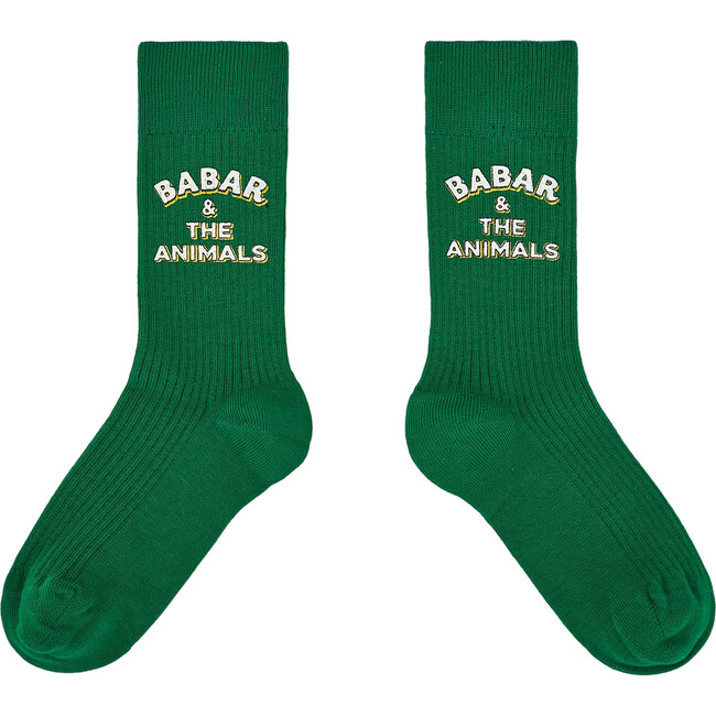 Babar x The Animals Observatory Worm Kids Socks, Green