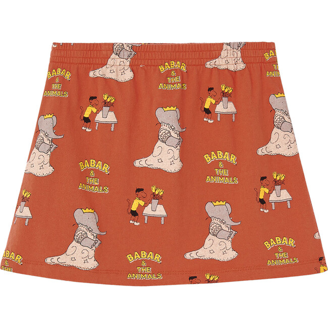 Babar x The Animals Observatory Elephants Wedding Wombat Kids Skirt, Orange - Skirts - 2