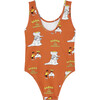 Babar x The Animals Observatory Elephants Wedding Trout Kids Swimsuit, Orange - One Pieces - 2