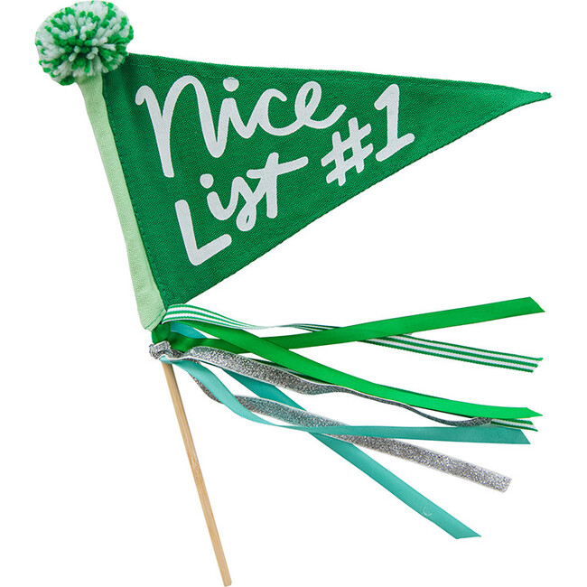 Nice List #1 Mini Pennant Flag, Green