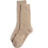 Women's Lux Cashmere Wool Crew Socks, Oat - Socks - 1 - thumbnail