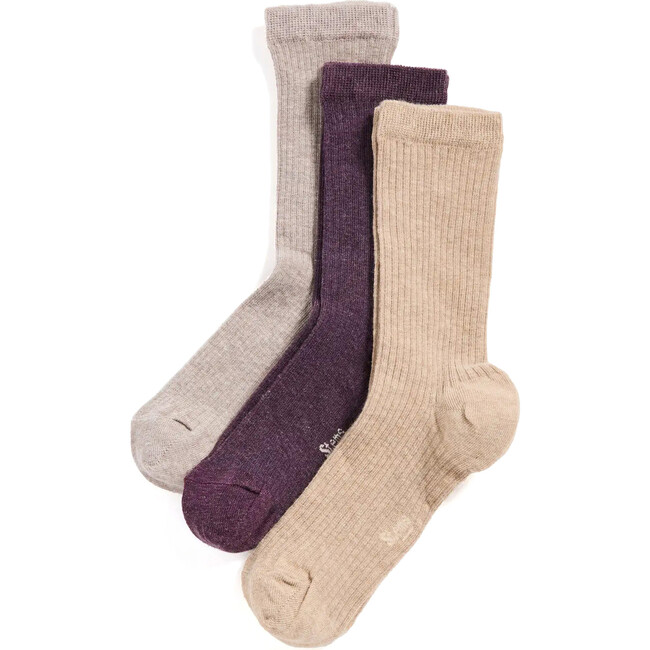 Women's Eco-Conscious Cashmere Socks, Heliotrope (Pack Of 3)