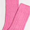 Women's Lux Cashmere Wool Crew Socks, Rose - Socks - 2