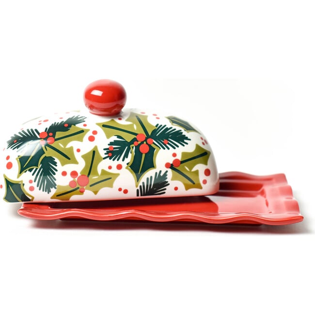 Balsam and Berry Holly Ruffle Domed Butter Dish - Tabletop - 2