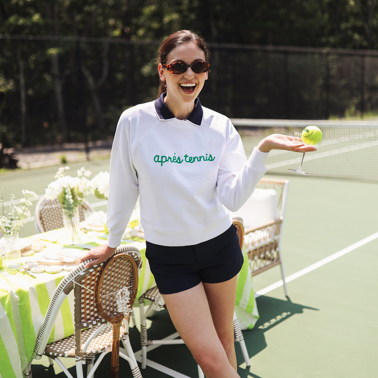 Women's Love All Sweatshirt, Apres Tennis - Ame & Lulu Tops