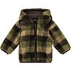 Fuzzy Coat, Plaid - Coats - 1 - thumbnail