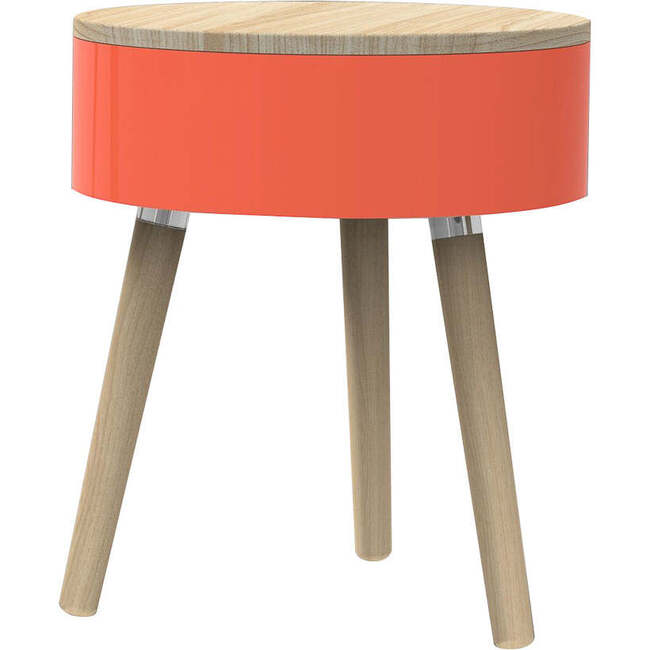 Table With Storage Compartment, Coral