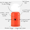 Wireless 8-Color Changing Lamp With Charger, Coral - Lighting - 2