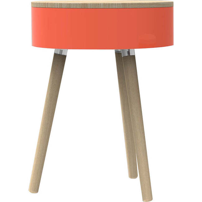 Jumbo Table With Storage Compartment, Coral