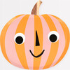 Pink & Orange Stripy Pumpkin Plates - Paper Goods - 1 - thumbnail