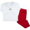 Nutcracker Embroidered Play Set, Toddler Boys, White with Red - Mixed Apparel Set - 1 - thumbnail