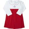 Nutcracker Embroidered Pima Dress, Infant Girls, White with Red - Dresses - 1 - thumbnail