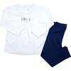 Ruffle Mallard Play Set, Infant Girls, White with Navy - Mixed Apparel Set - 1 - thumbnail