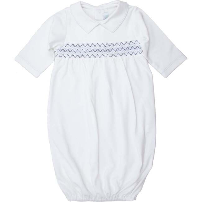 Kenny Smocked Pima Gown, Boys, White