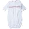 Christmas Smocked Pima Gown, White - Nightgowns - 1 - thumbnail