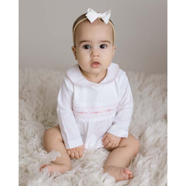 Maria Smocked Bubble Romper, Girls, White - Rompers - 2